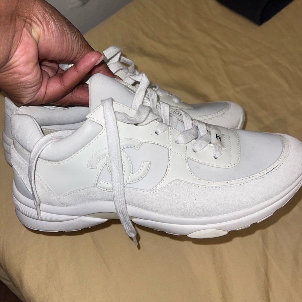 CHANEL Men's Classic White Sneakers